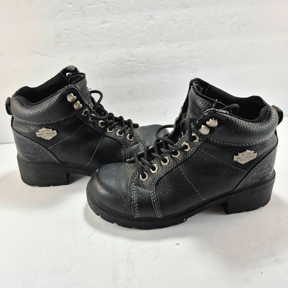 Harley-Davidson Tyler Chukka Boots Black Leather D84280 Woman's Size 6 Moto